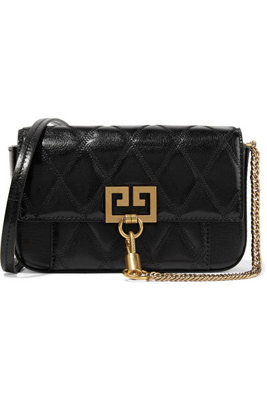 Pocket mini quilted leather shoulder bag