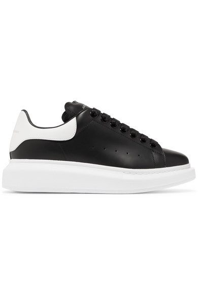 Leather exaggerated-sole sneakers