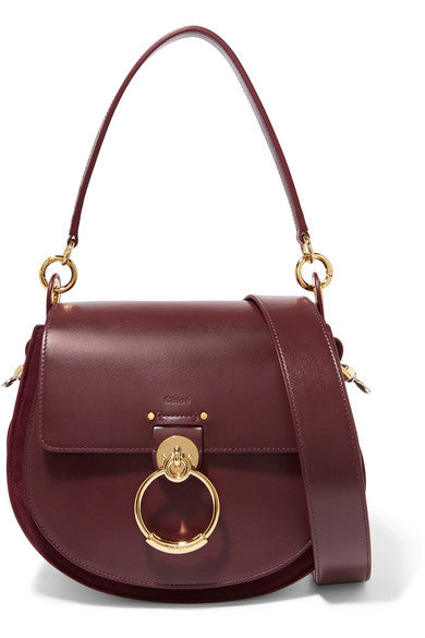 Tess leather and suede shoulder bag