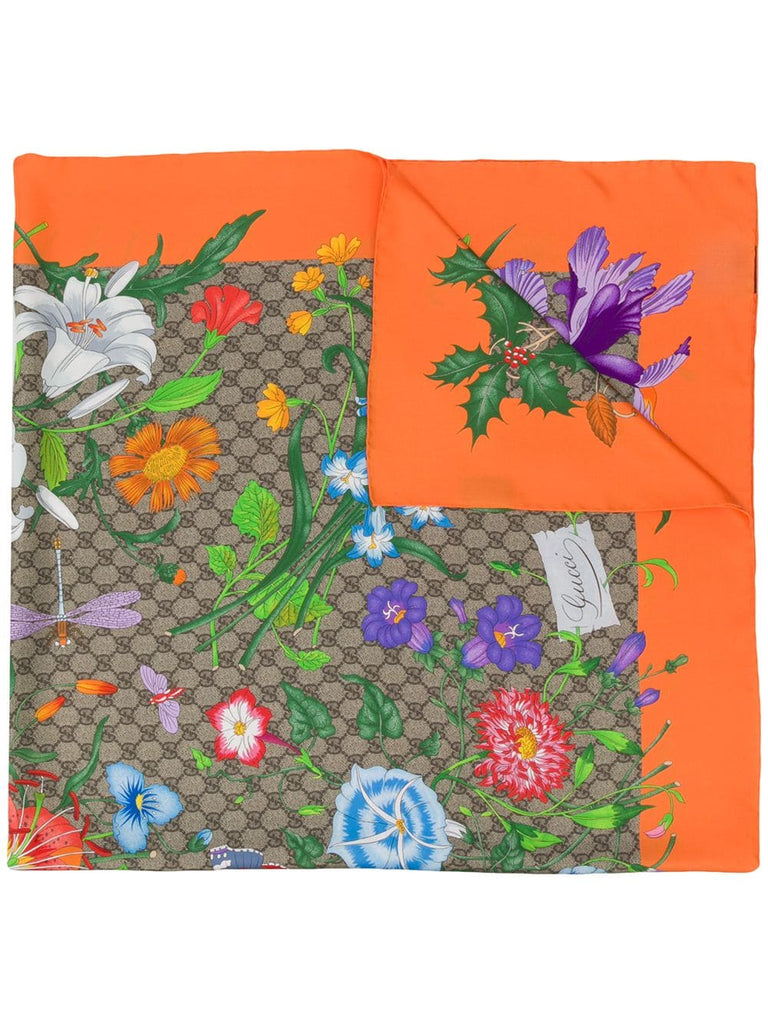 GG Flora Print scarf