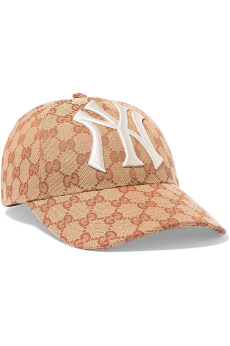 Embroidered coated-canvas baseball cap