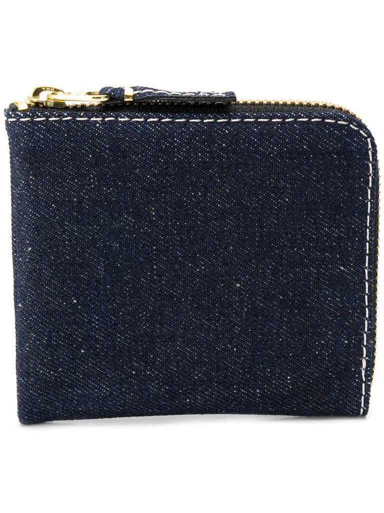 denim zip wallet