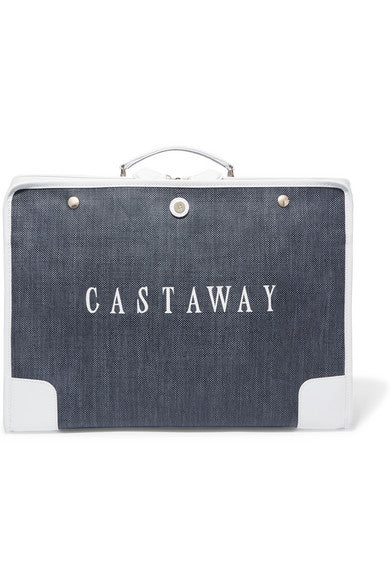 The Stowaway leather-trimmed printed canvas weekend bag