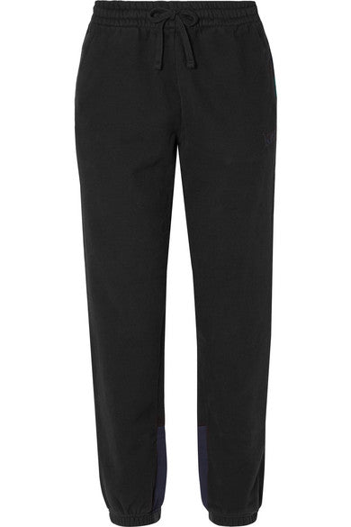 Cleo flannel-trimmed cotton-jersey track pants