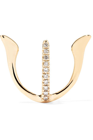 Manta 10-karat gold diamond earring