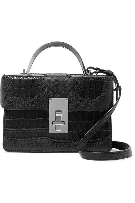 Data Alice croc-effect leather shoulder bag