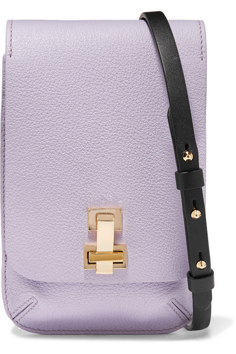 E.Z mini textured-leather shoulder bag