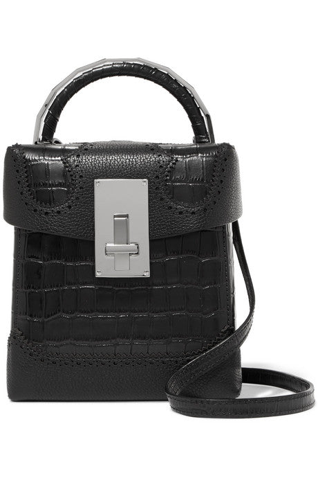 Great L Alice laser-cut croc-effect leather shoulder bag