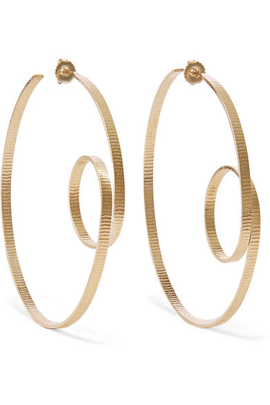 Circle Scroll gold vermeil hoop earrings