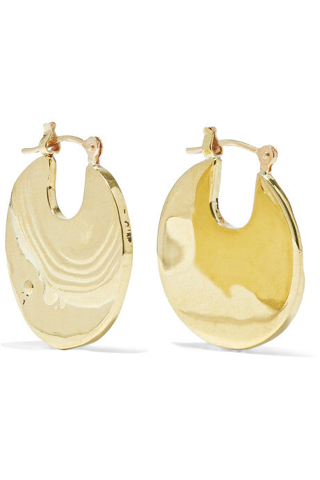 Small Paillette gold-tone hoop earrings