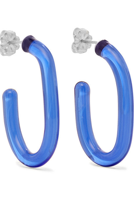 Glass hoop earrings