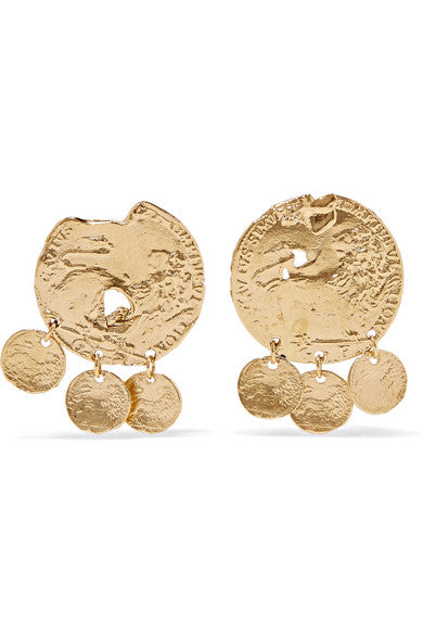 Baby Lion gold-plated earrings