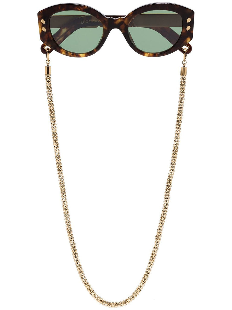 brown Cartouche green tinted sunglasses