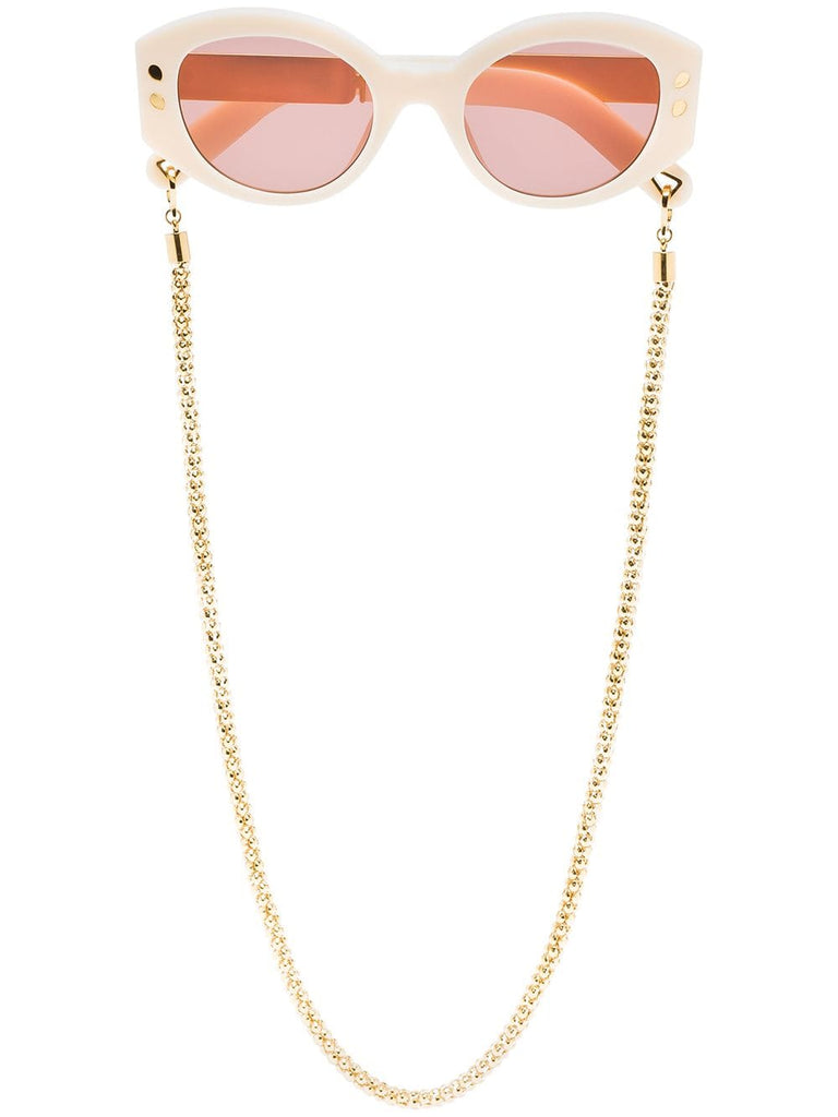 white Cartouche pink tinted sunglasses