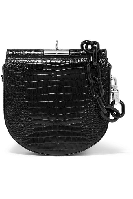 Demi Lune croc-effect leather shoulder bag