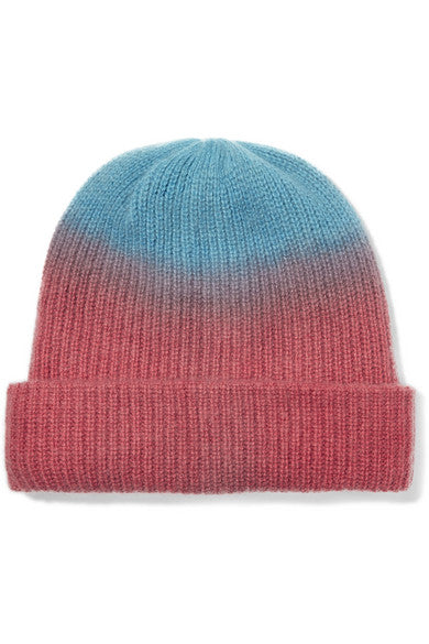 Watchman tie-dyed ribbed cashmere beanie