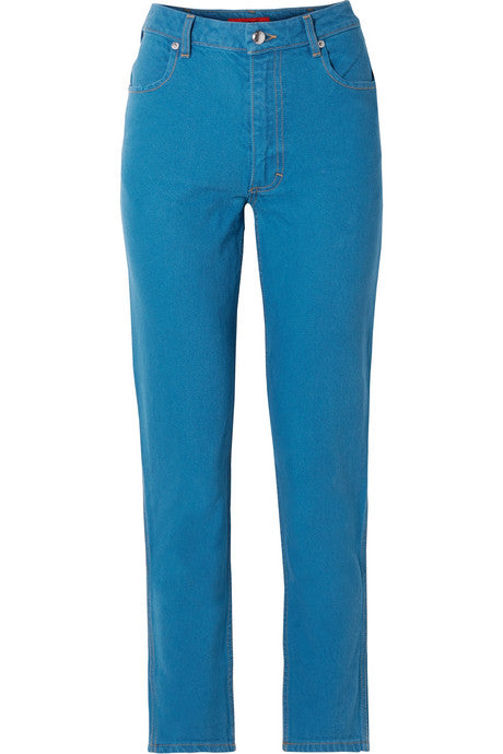 El high-rise straight-leg jeans