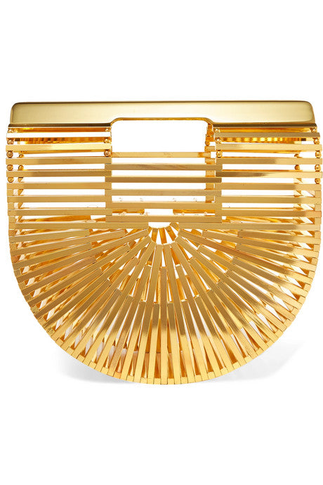 Ark mini gold-tone clutch