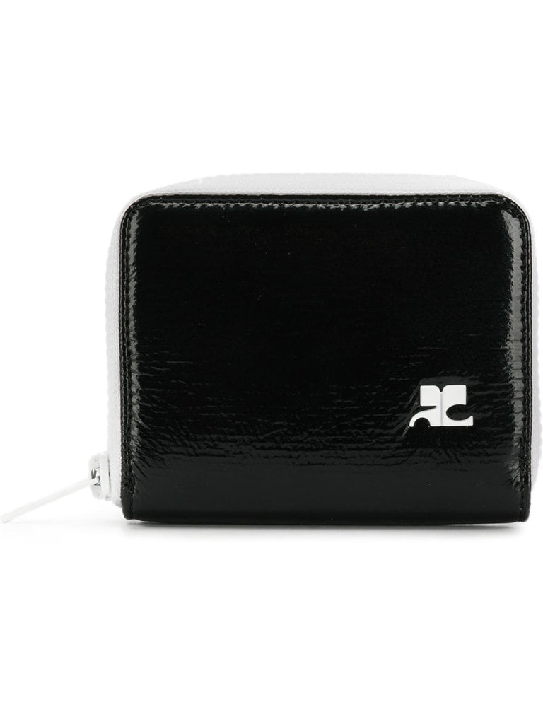 logo print zipped wallet