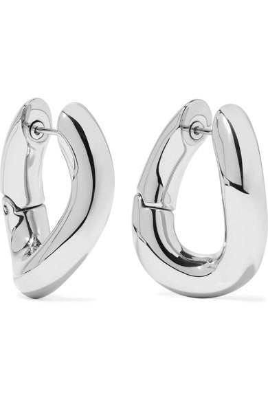 Palladium-tone hoop earrings