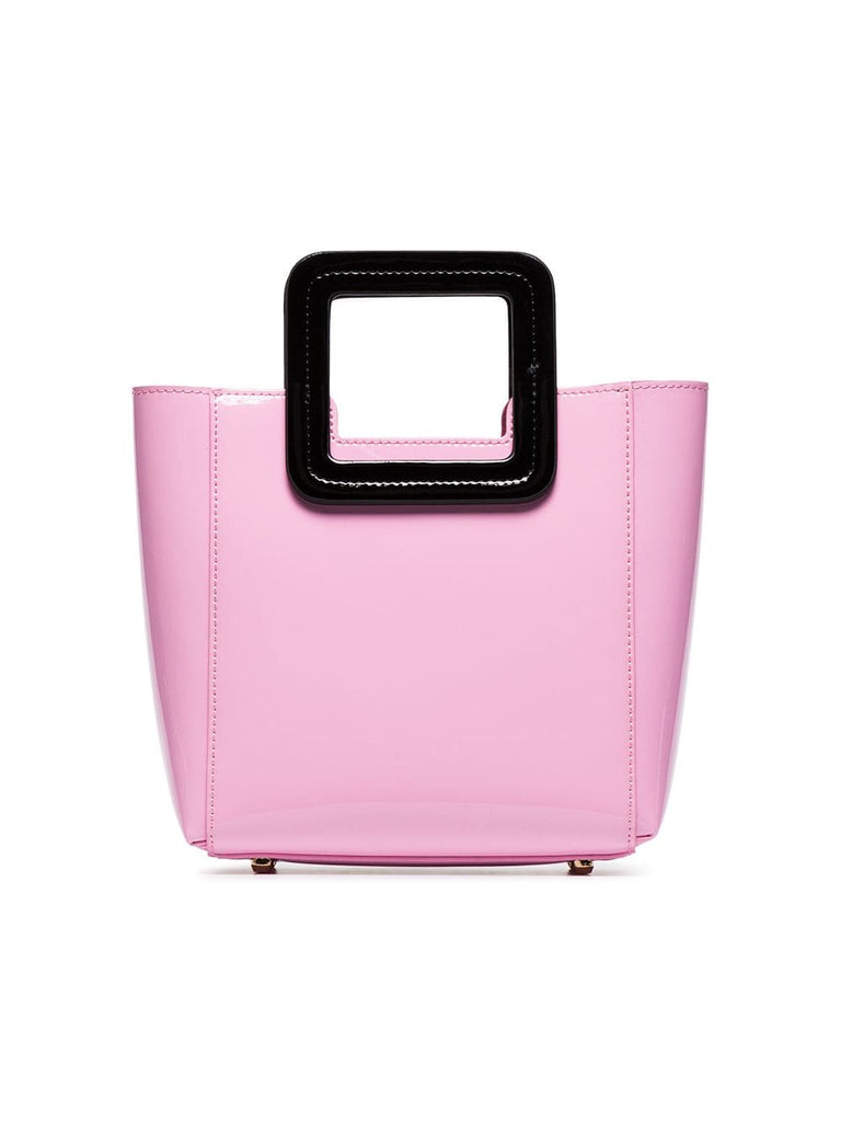 pink and black Shirley mini patent leather tote bag