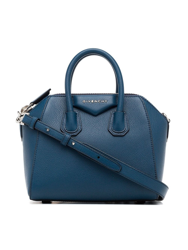 blue Antigona mini leather tote