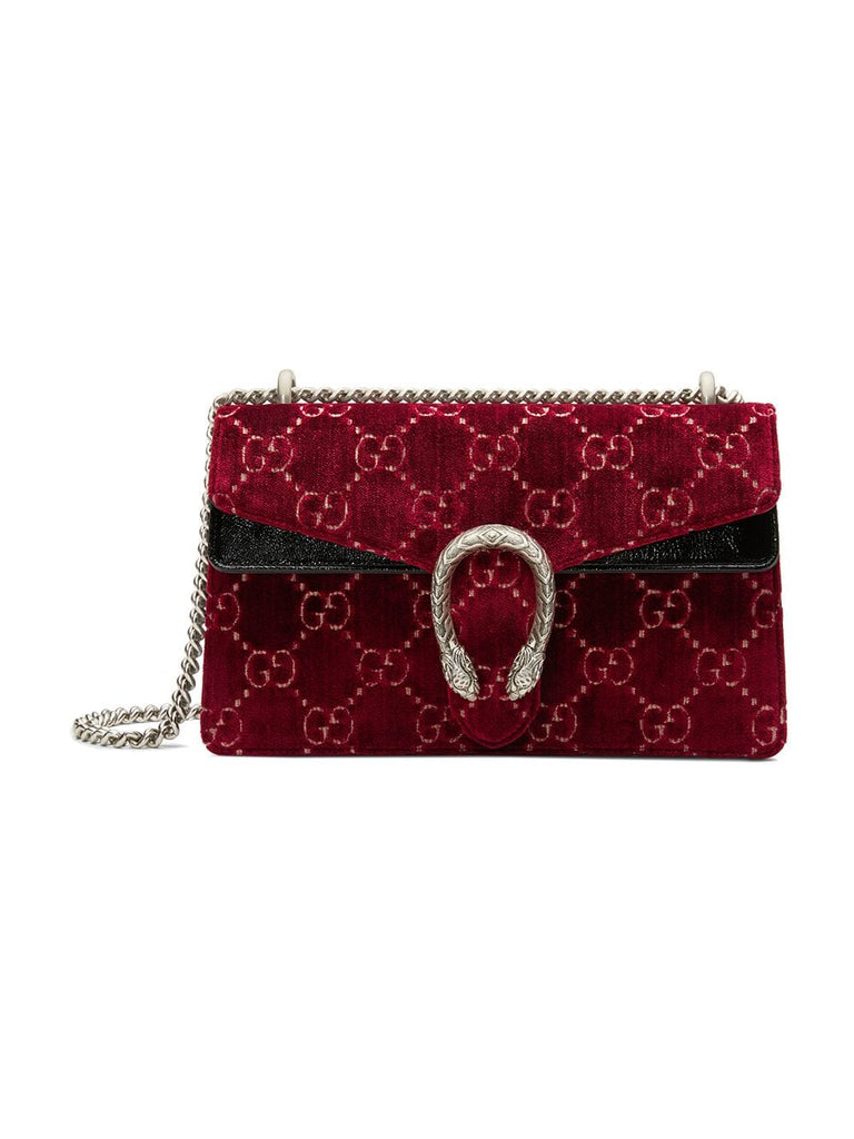 red Dionysus GG velvet small shoulder bag