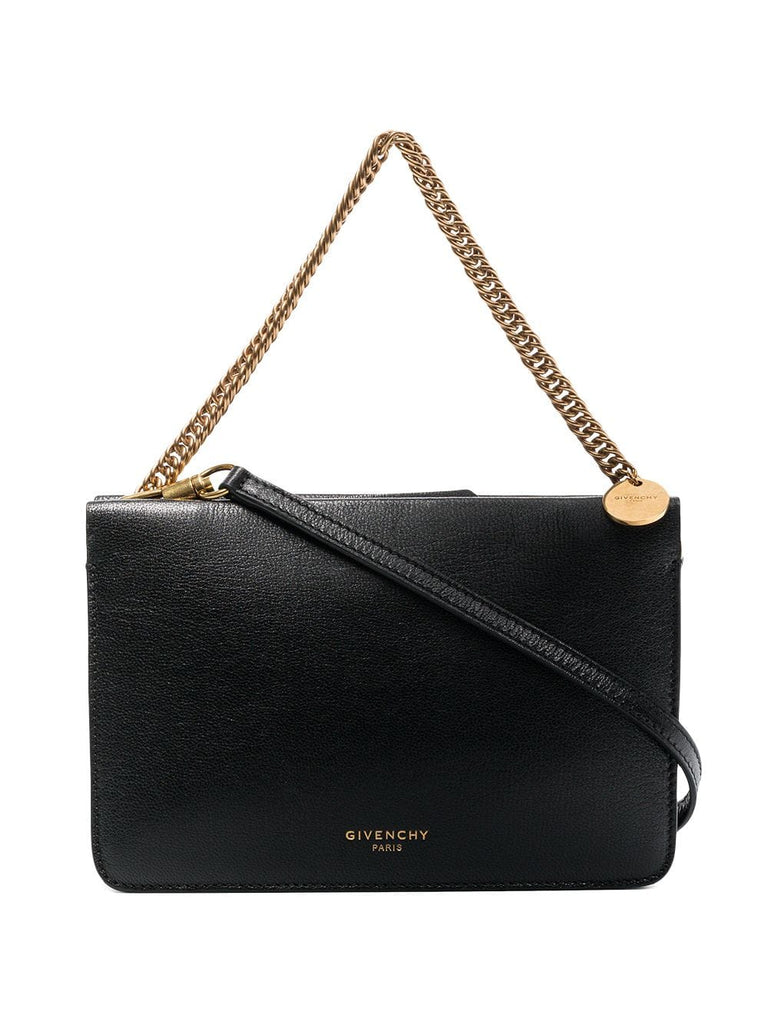 black cross 3 leather shoulder bag