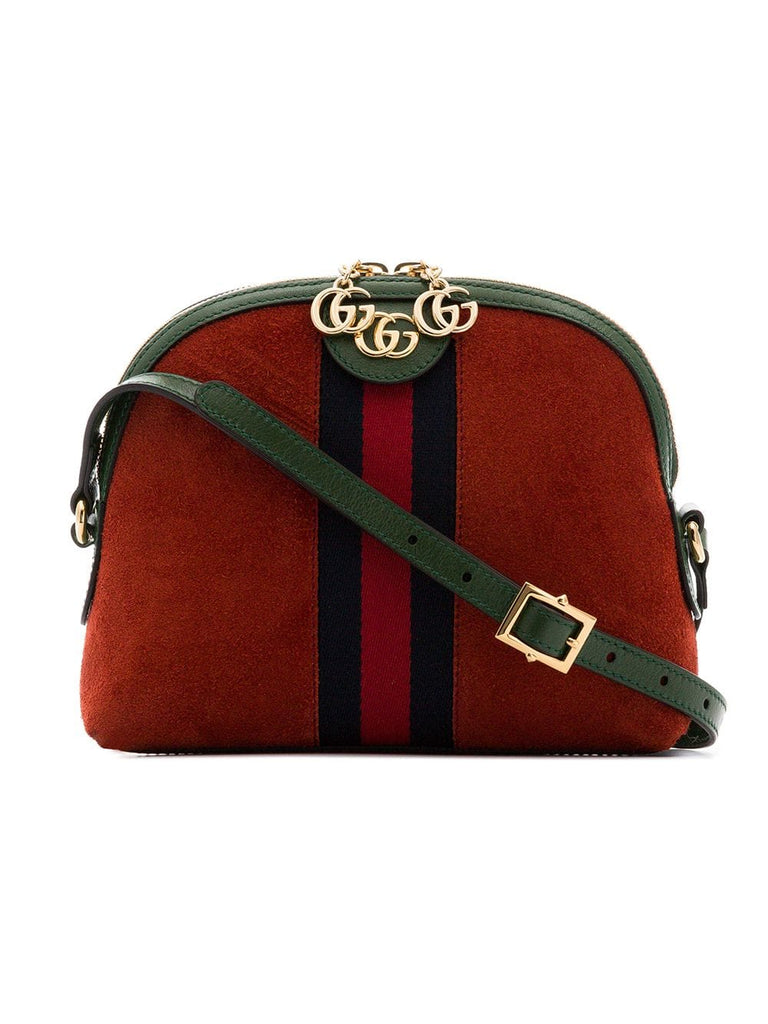 red Ophidia suede cross body bag