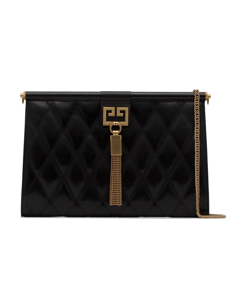 black Gem medium quilted leather shoulder bag