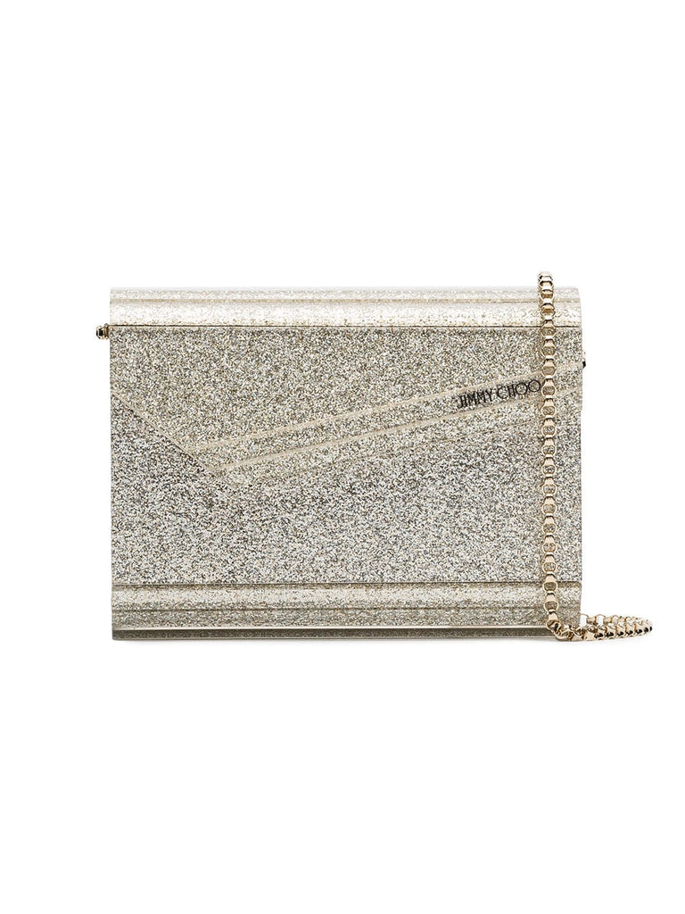 silver metallic Candy glitter clutch bag