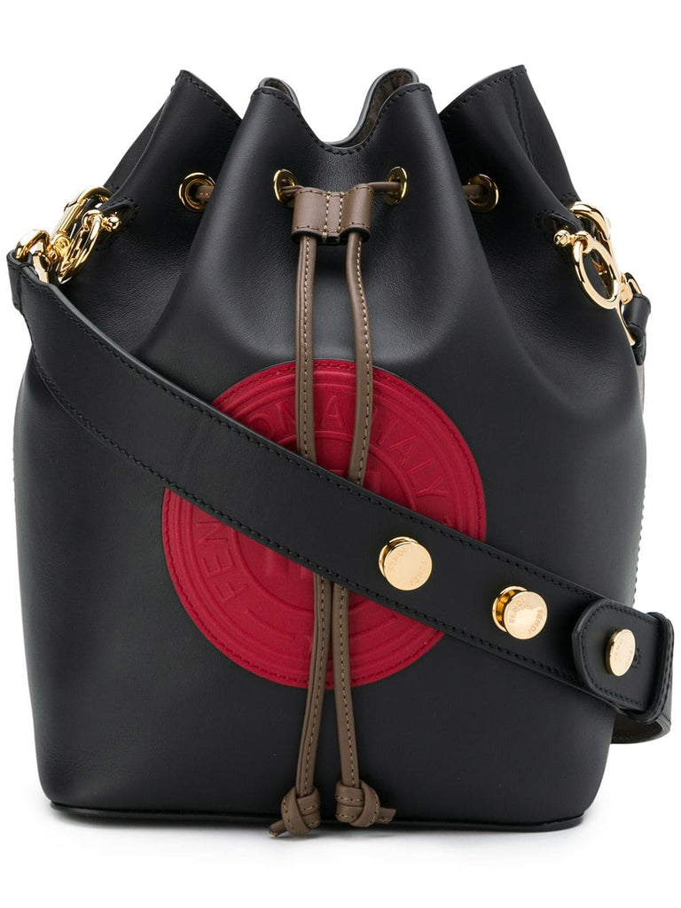 black, red and brown Mon Tresor bucket bag