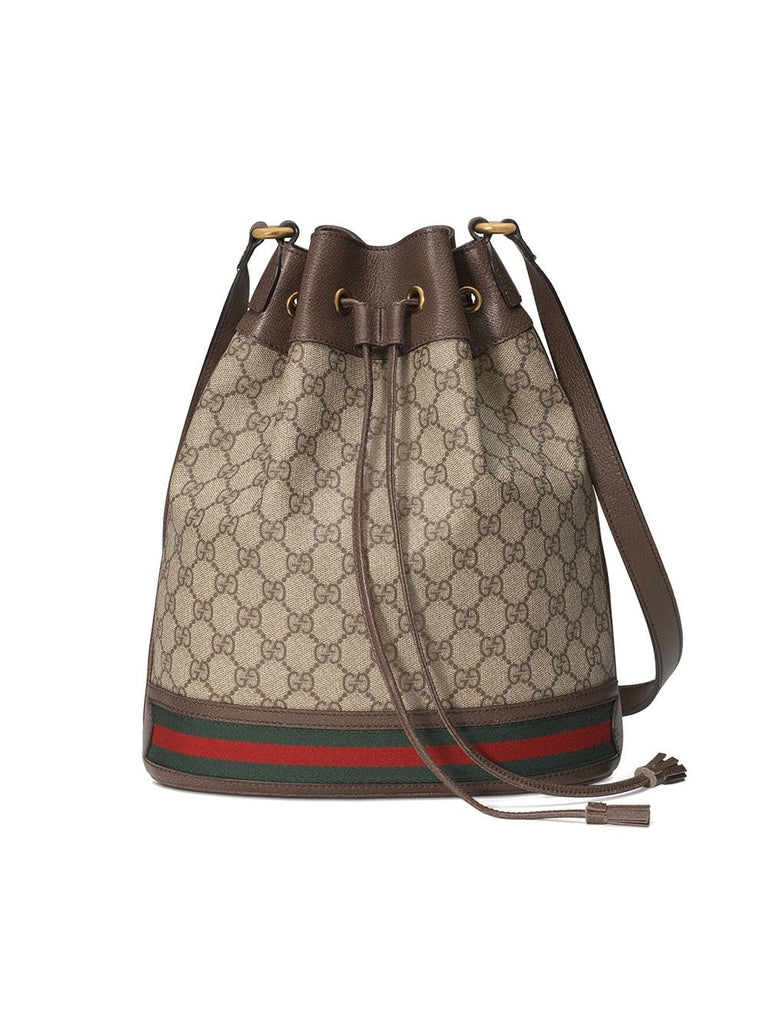 beige and ebony Ophidia GG bucket bag