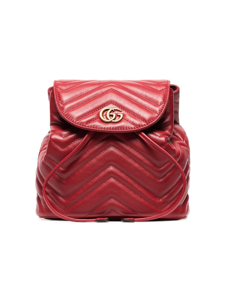 red Marmont quilted leather backpack