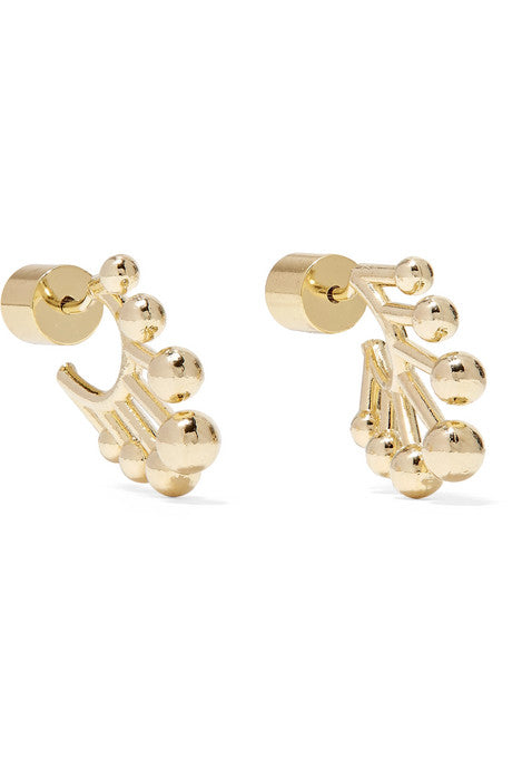 DNA Huggie gold-plated hoop earrings