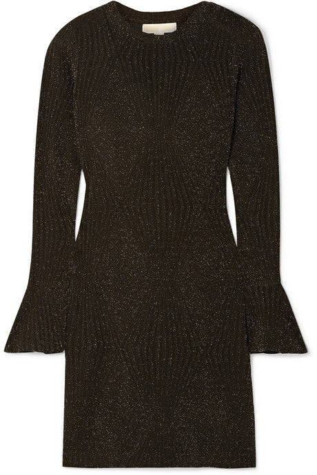 Ribbed Lurex mini dress