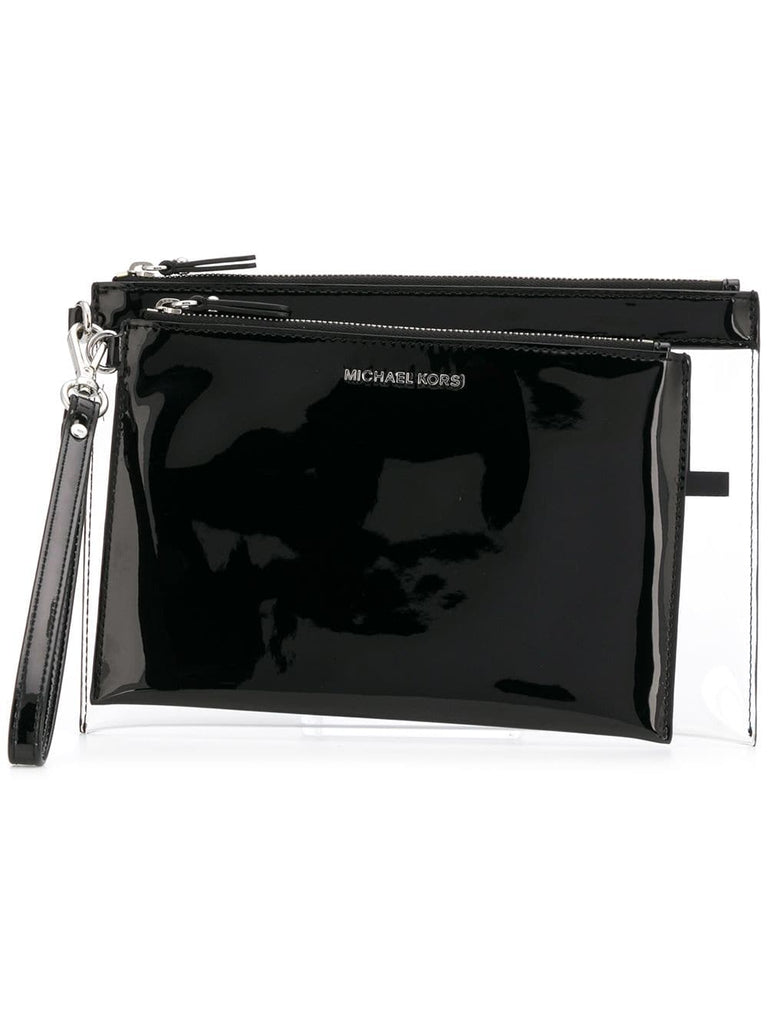 logo perspex clutch bag