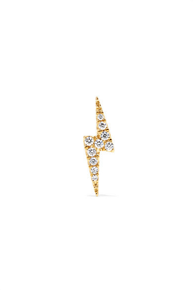 Lightning Bolt 18-karat gold diamond earring