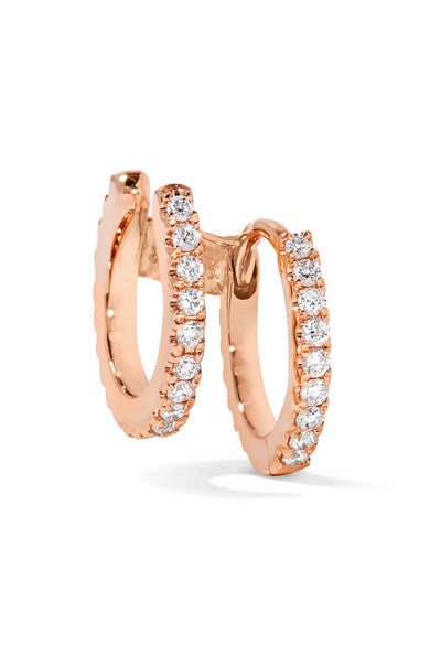 6.5mm 18-karat rose gold diamond earring