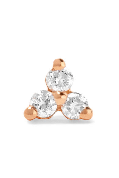 14-karat rose gold diamond earring