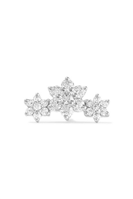 Flower Garland 18-karat white gold diamond earring