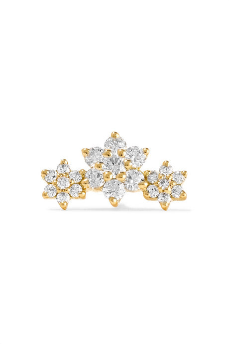 Flower Garland 18-karat gold diamond earring