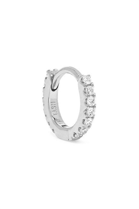 Mini 18-karat white gold diamond earring