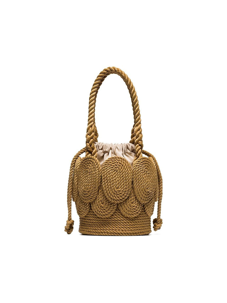 sand brown Chacha Shell rope shoulder bag