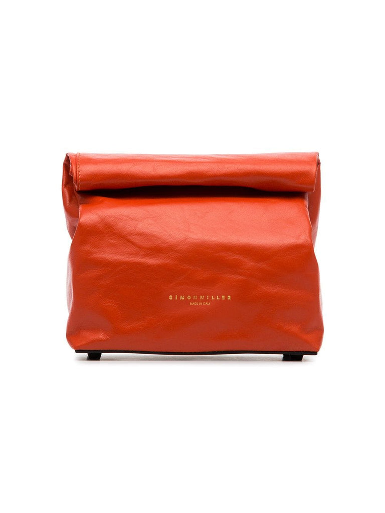 red lunchbag 20 leather clutch