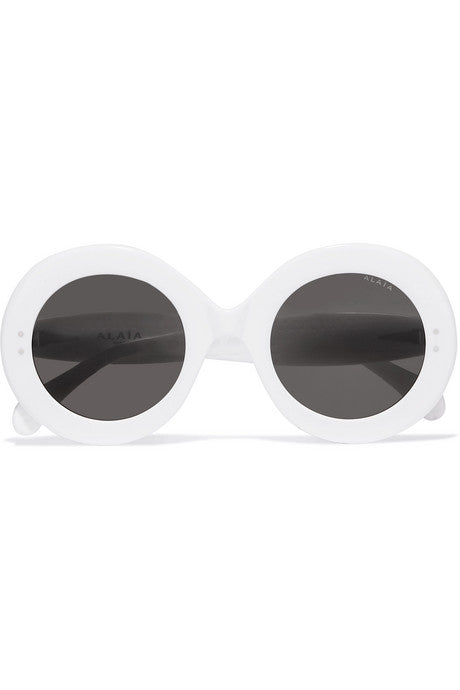 Round-frame studded acetate sunglasses