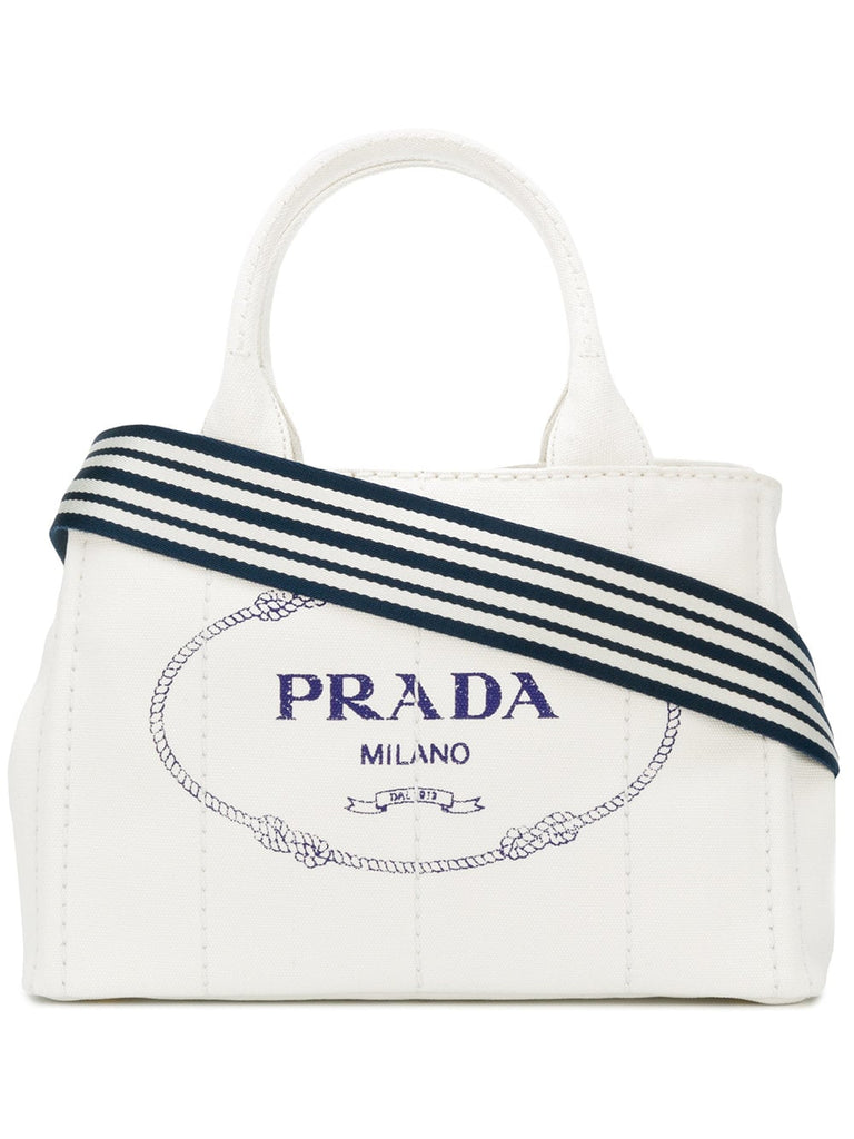 White logo Medium canvas tote bag