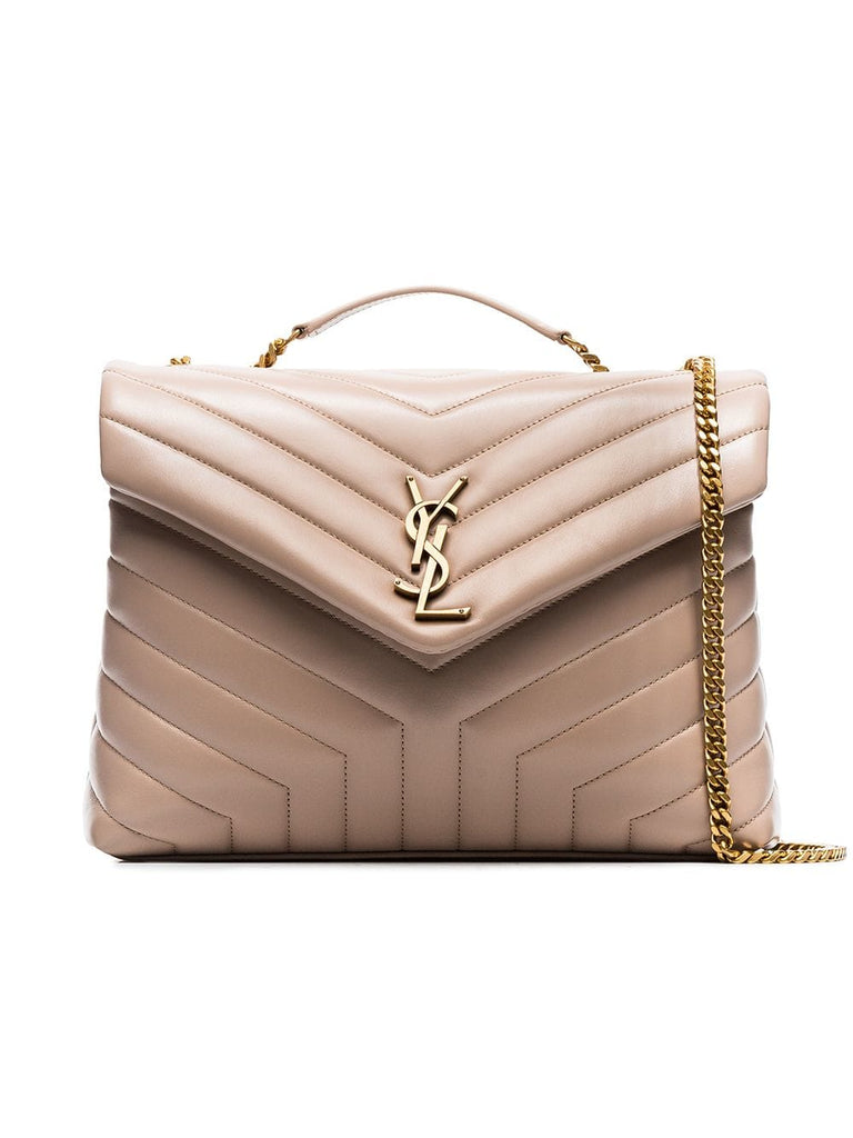 nude Loulou medium quilted leather shoulder bag