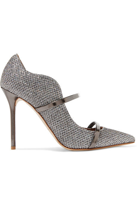 Maureen 100 glittered leather mules