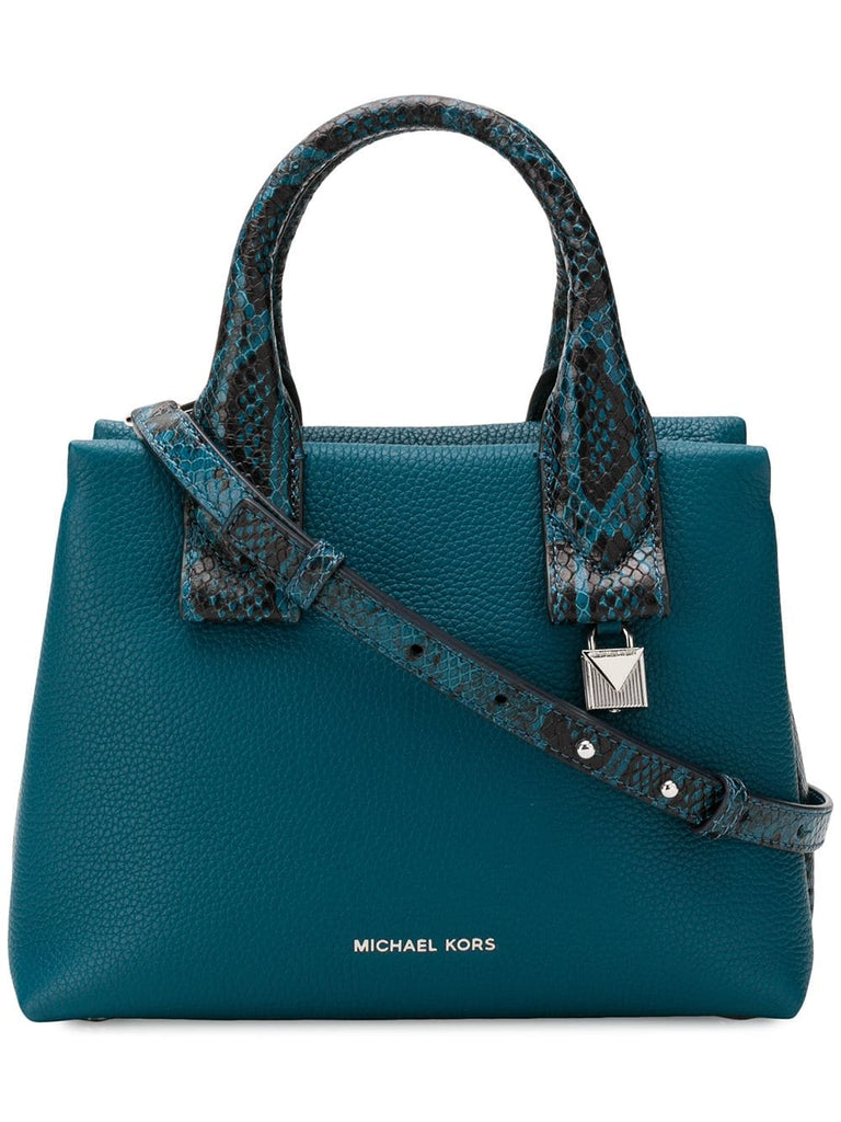 Rollins small snake-embossed satchel